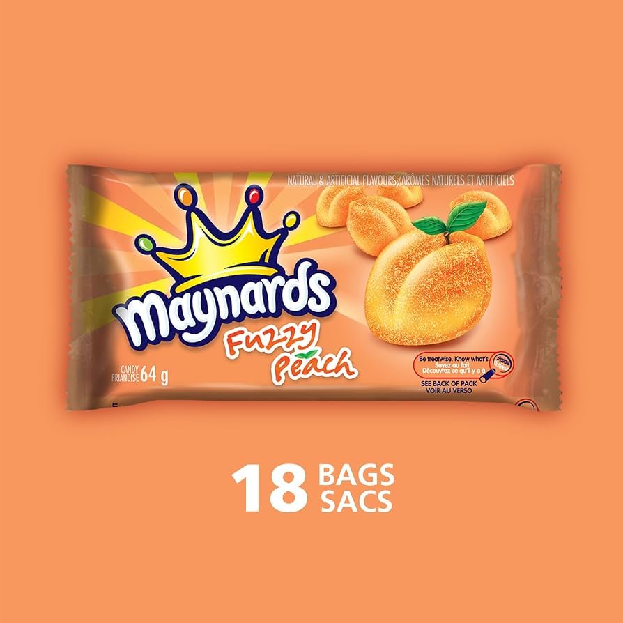 Maynards Fuzzy Peach - Full Box of 18 x 64g - Image 2